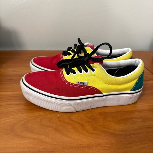 Vans Shoes - Vans Authentic Era Rally Skate Shoe Red Yellow Blue Black Rasta Skate Sneaker W8
